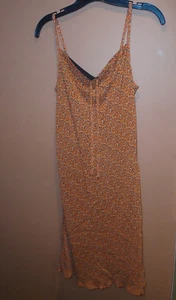 CASUAL CORNER WOMEN'S SIZE 6 ORANGE FLOWERED SUN DRESS - Picture 1 of 2