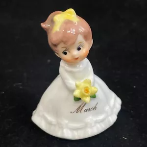 Vintage Miniature Napco March Birthday Girl Month Bone China Flower Daffodil 2" - Picture 1 of 6