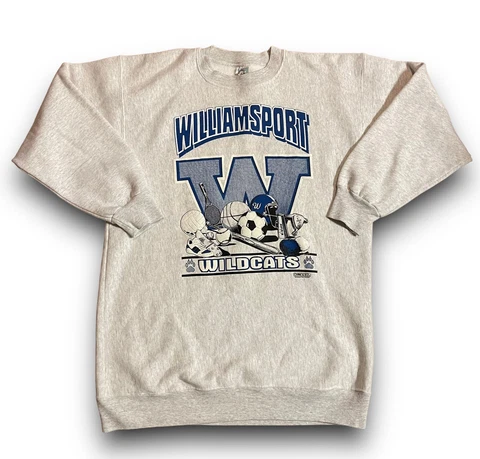 Vintage 1994 Excel Sportswear Williamsport Wildcats Puff Print Sweatshirt Mens L Cover