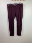 Temt Size 12 Women's Pants Tapered Maroon Stretch