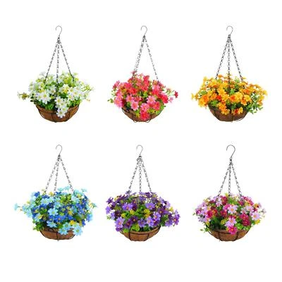 Hanging Artificial Daisy Flowers Basket Hanging Basket Outdoor Indoor