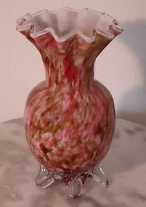 Victorian End of Day Blended Polychrome Spatter Art Glass Vase  - Picture 1 of 1