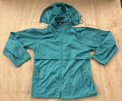 复古 Woolrich 女式夹克风衣尼龙复古冲浪绿色运动服 — 第 1/4 张图片