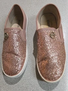 Michael Kors MK Ivy Pink Glitter Slip On Boat Shoe Wo’s/7 - Picture 1 of 5