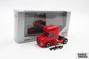 Herpa Scania R05 2004 Hauber Zugmaschine 2achs rot/schwarz 1:87 /HS938 - Bild 1 von 1
