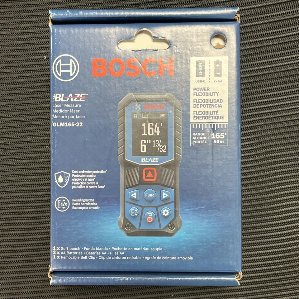 Medida láser Bosch Blaze GLM165-22 en paquete sellado Foto 1 de 1