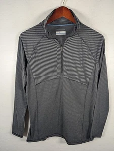 Columbia Pullover Womens Large Gray Omni-Wick Stripe Half Zip Athletic Top - Picture 1 of 9