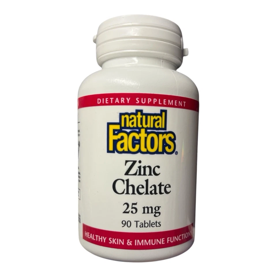 Natural Factors хелат цинка 25 мг 90 таблеток иммунная поддержка срок годности 01/2027 новый - Изображение 1 из 3
