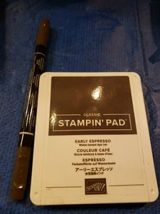 STAMPIN UP EARLEY ESPRESSO SET Ink Pad and Euc Marker Lot (NEW Foam Style) - Picture 1 of 1