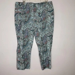 Pantalones Talbots Mujer 14P Azul Paisley Estampado Floral Elástico Algodón Pequeños - Imagen 1 de 6