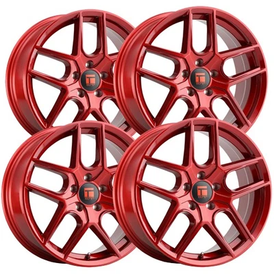 (Set of 4) Touren TR79 17x8 5x4.5" +35mm Candy Red Wheels Rims 17" Inch Foto 1 de 4