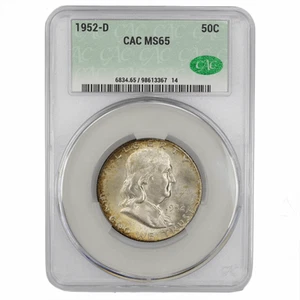 1952D Franklin Half Dollar 50C CACG MS 65 CAC - Picture 1 of 2
