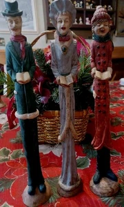 3 cantori natalizi vintage vittoriani a forma di matita - Foto 1 di 8