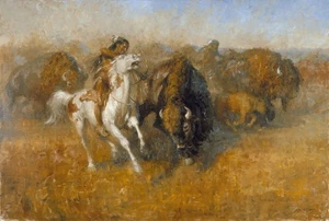 Buffalo Hunt von Andy Thomas - Leinwand Giclee limitierte Ausgabe Artist Proof 25 20x30 - Bild 1 von 9