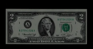 U.S.A( 1 ) BANK NOTE FEDERAL RESERVE MASSACHUSETTS 2 DOLLARS 1976 UNCIRCULATED - Picture 1 of 2