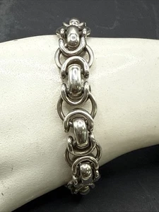 ❤️Sterling Silver MEXICO  Chunky Chain 7 3/4" Heavy Bracelet - 46.8g - Picture 1 of 6