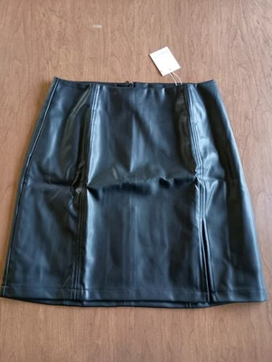 MANGOPOP Women's Black High Waist Faux Leather Party Mini Skirt Size Medium - Image 1 of 4