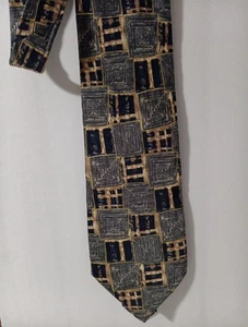 Corbata vintage condesa Mara dorada negra bronceada patrón de caja 100 % seda ~ logotipo de corona 58x4 - Imagen 1 de 8