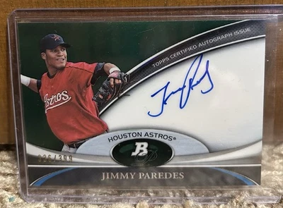 2011 Bowman Platinum Prospect Jimmy Paredes Green Refractor Auto /399 - #BPA-JP  - Image 1 of 2