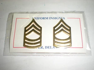 US ARMY MASTER SERGEANT  METAL COLLAR RANK- 1 PAIR - Picture 1 of 1