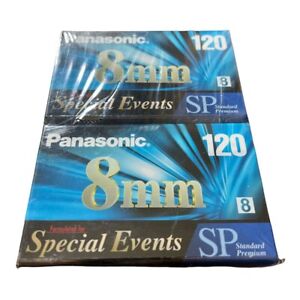 Lot of 2 Panasonic 120 8MM SP Standard Premium Blank Video Tapes