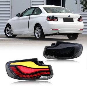 LED Sequential Tail Lights For BMW 2 Series 2014-2021 Animation Rear Lamps Smoke - Picture 1 of 5