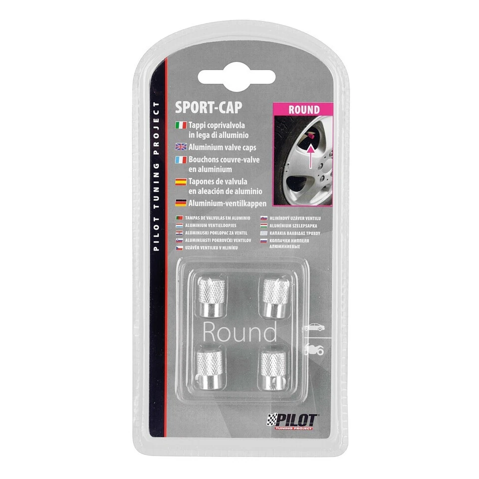  4x Tappi Coprivalvola per Auto Moto in alluminio Universali Tappini Pneumatici  - Immagine 1 di 2