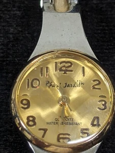 Paul Jardin Yellow Dial Raised Prism Crystal Two Tone Band Watch 7.25 Inch - Picture 1 of 8