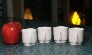 Espressotassen mit Griffen weiß Apilco Frankreich 2 Zoll Vintage Kaffee Tee - Bild 1 von 6