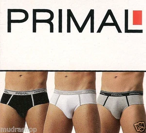 SLIP UOMO PRIMAL CONF 3 PEZZI BIANCO-NERO-GRIGIO TG M L XL XXL XXXL - S001 - Picture 1 of 1
