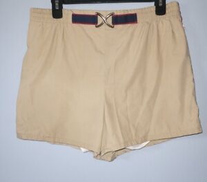 Vintage 70's Jantzen Belted Swim Trunks Shorts Tan Mens Sz 38 Lg Beach Summer 