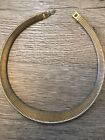 Vintage Costume Jewelry Monet Stamped Signed Gold Toned Wide Choker Necklace💎