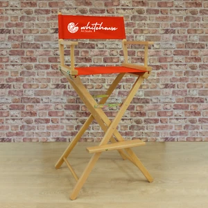 Premium Tall Portable Folding Makeup Artist Chair with FREE PERSONALISATION - Picture 1 of 10