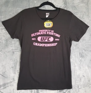 T-shirt donna UFC nera con logo rosa taglia XL - nuova vecchio stock con etichette - Foto 1 di 8