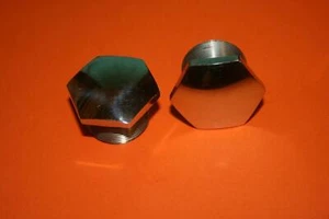 BSA 250 C15 350 B40 PAIR FORK STANCHION CHROME TOP FORK NUTS 65-5331 - Picture 1 of 2