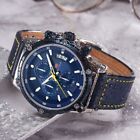MINI FOCUS Luxury Men's Quartz 45MM Leather Date Luminous Diver Waterproof Watch