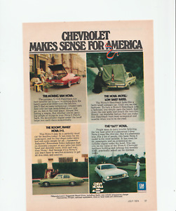 VTG 1974 CHEVROLET PRINT AD GM MOTORS ADVERTISEMENT NOVA 6 CAR GARAGE AUTO