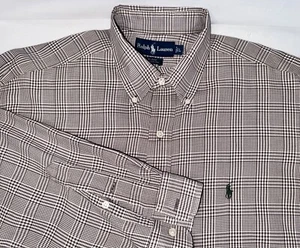 Camisa Ralph Lauren Para Hombre Grande Blake Abotonada Crema Caqui Cuadros - Imagen 1 de 5