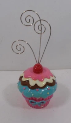 Cupcake Foto Imagen Tarjeta Memo Nota Porta Alambre Clip Decoración 8"Hx4"W Cerámica Colo Foto 1 de 4