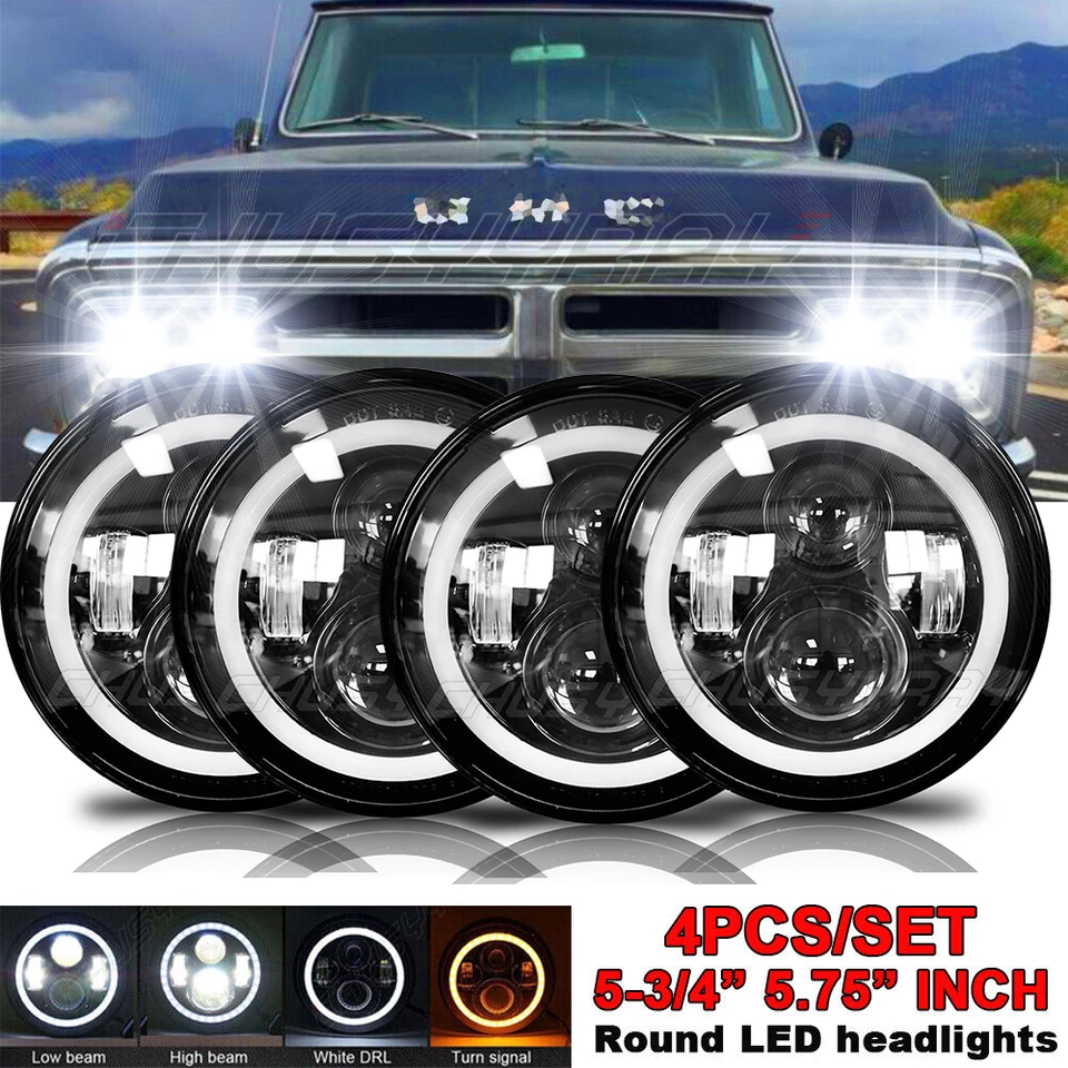 Faros redondos LED 5 3/4" 5,75" para camioneta GMC C15/C1500 C25/C2500 1969-72 Foto 1 de 4