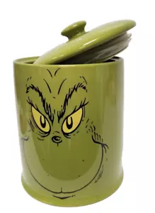 Cookies Jar Dr Seuss The Grinch Ceramic Cookie jar with Lid Primark Christmas - Picture 1 of 10