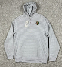 University Vermont Hoodie Men Medium Gray Striped Sweatshirt Catamounts UVM NCAA