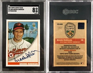 2002 Topps Super Teams Brooks Robinson Autographed On Card SGC 8 Near Mint - Picture 1 of 1