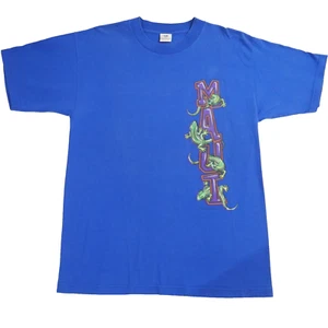 Vintage Y2k Princess Cruises Maui Hawaii T Shirt Short Sleeve Geckos Large Blue - Picture 1 of 13