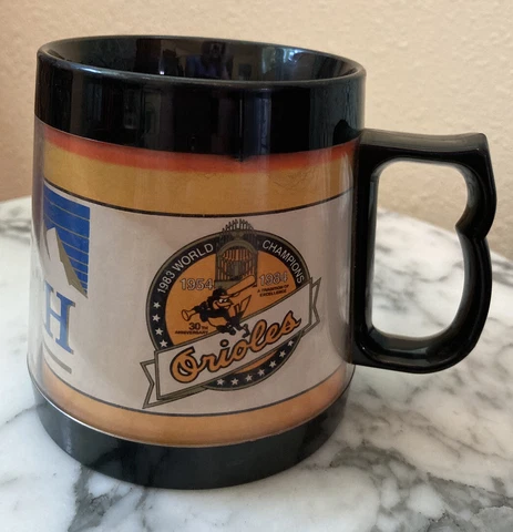 1984 ThermoServ Baltimore Orioles MLB 1983 World Series Champions Busch Beer Mug Cover