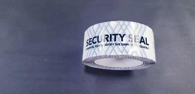 1 Roll Security Seal Tape - 2" x 110 Yards Blue/White Criss-Cross - Image 1 of 3