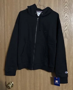 Champion Women's Powerblend Zip-Up Hoodie Black Size Medium - Picture 1 of 10