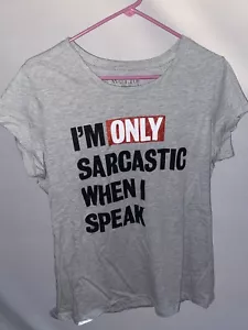 Wound Up Girls Gray Short Sleeve Shirt “I’m Only Sarcastic When I SpeaK” 3X (21) - Picture 1 of 6