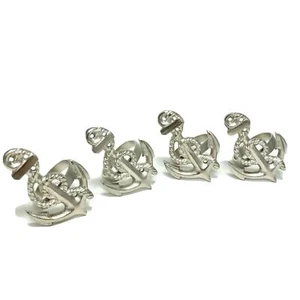 Boat Anchor Nautical Naval Napkin Ring Set of 4 - Picture 1 of 6