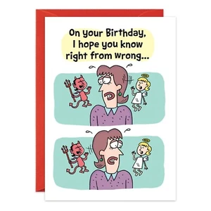Humor Funny Right From Wrong Birthday Card Friend oatmeal studios - Picture 1 of 2